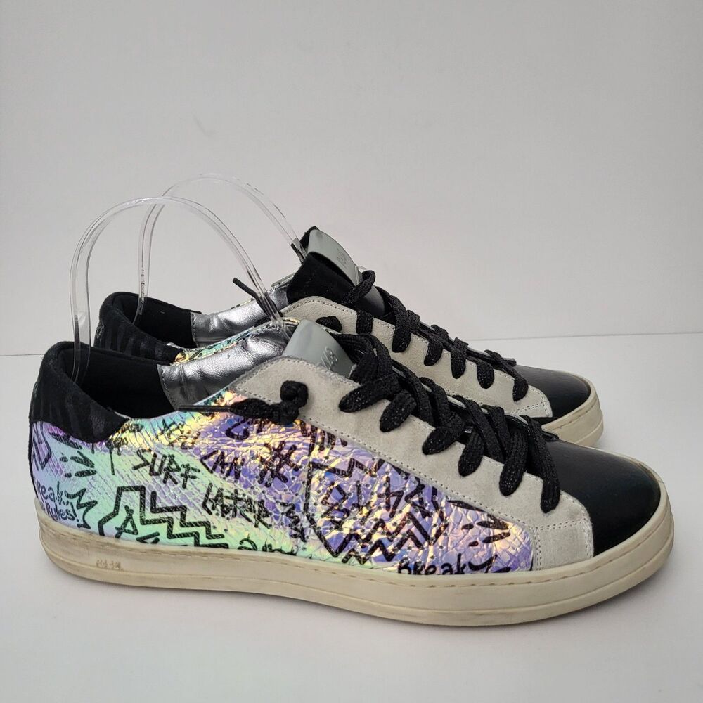 P448 Sneakers Womens 9.5 10 EU 40 Graffiti John Skater Low Top Surf Later Shoes